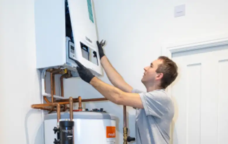 Engineer working on a boiler