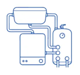 Heat only boiler with a separate tank and cylinder illustration