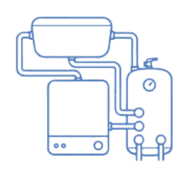 Heat only boiler with a separate tank and cylinder illustration